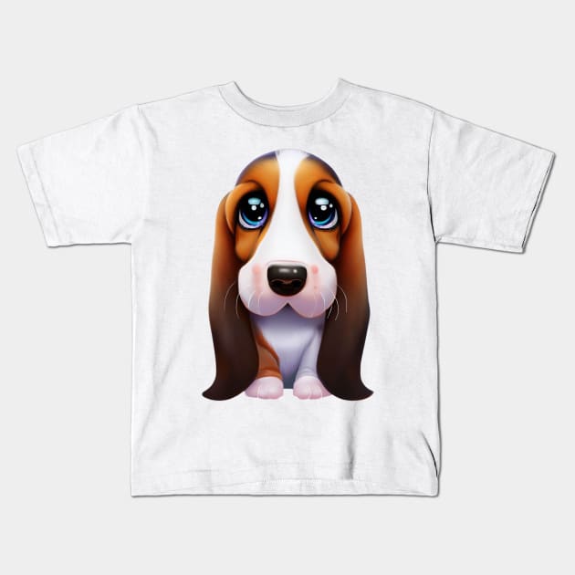 Furmidable Basset Hound Kids T-Shirt by Art By Mojo